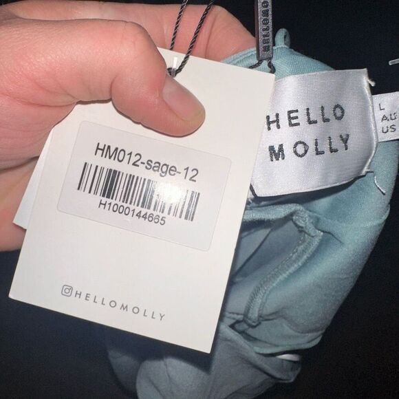 Hello Molly Taking It Back sage one shoulder sexy dress - Picture 4 of 6